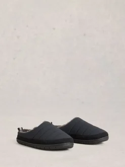 White Stuff Grey Nylon Puffer Mule