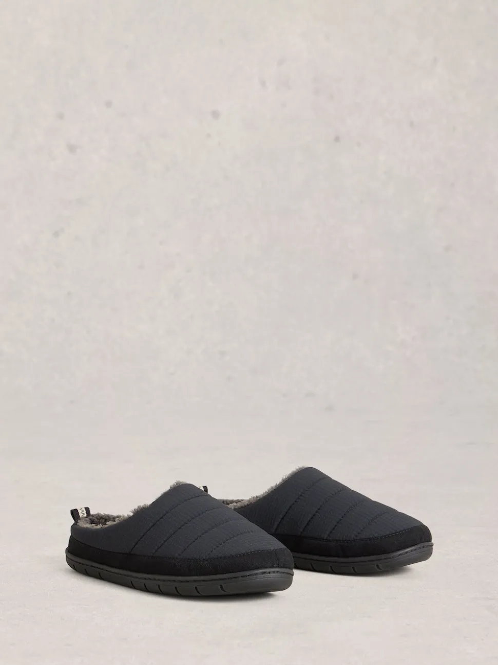 White Stuff Grey Nylon Puffer Mule
