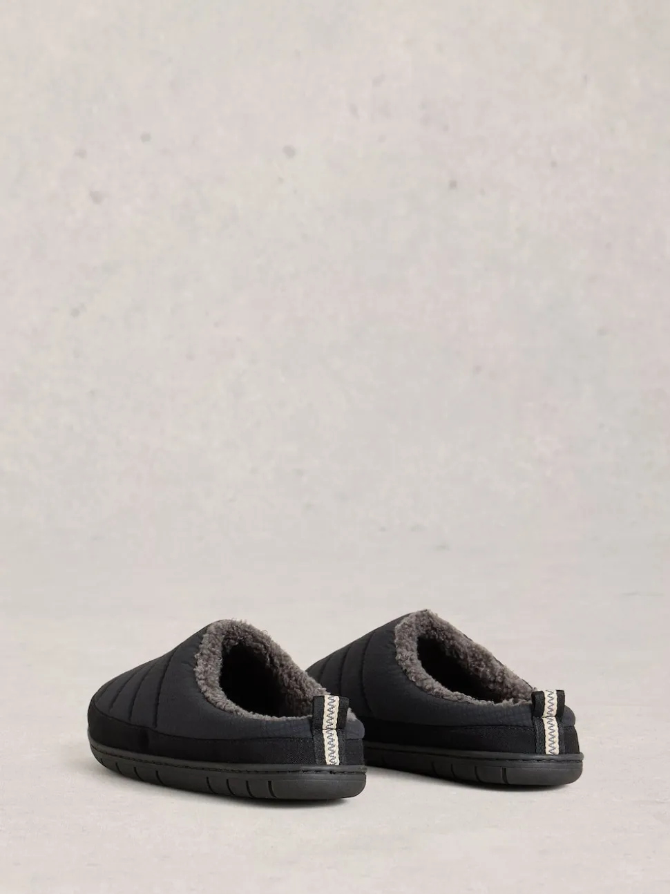 White Stuff Grey Nylon Puffer Mule