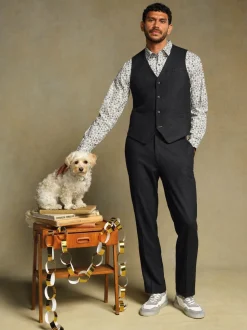 White Stuff Grey Wool Blend Waistcoat