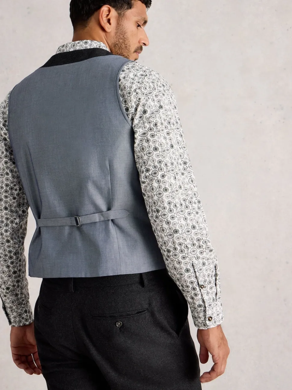 White Stuff Grey Wool Blend Waistcoat