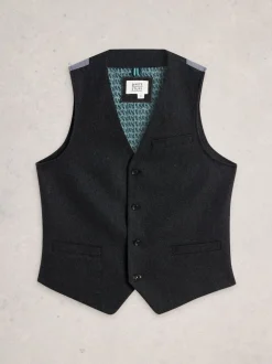 White Stuff Grey Wool Blend Waistcoat