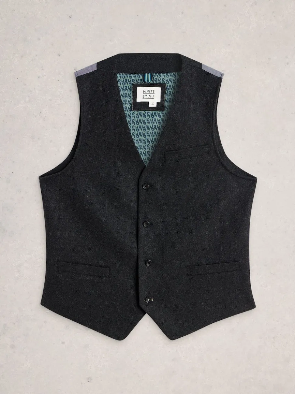 White Stuff Grey Wool Blend Waistcoat