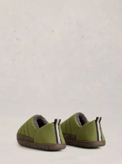 White Stuff Light Green Nylon Puffer Slippers