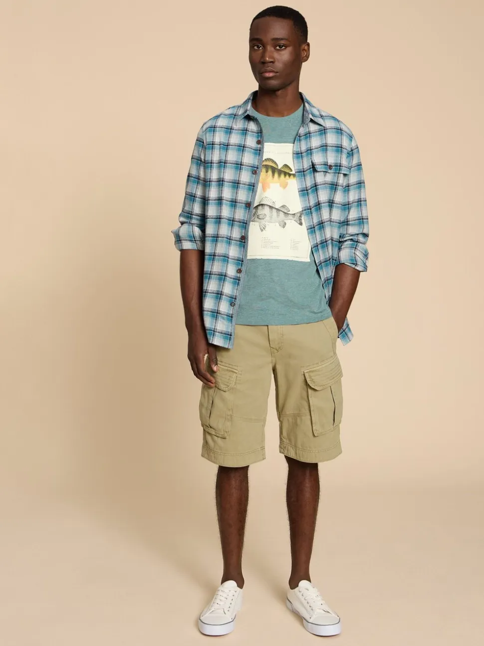 White Stuff Natural 100% Cotton Halsall Cargo Shorts