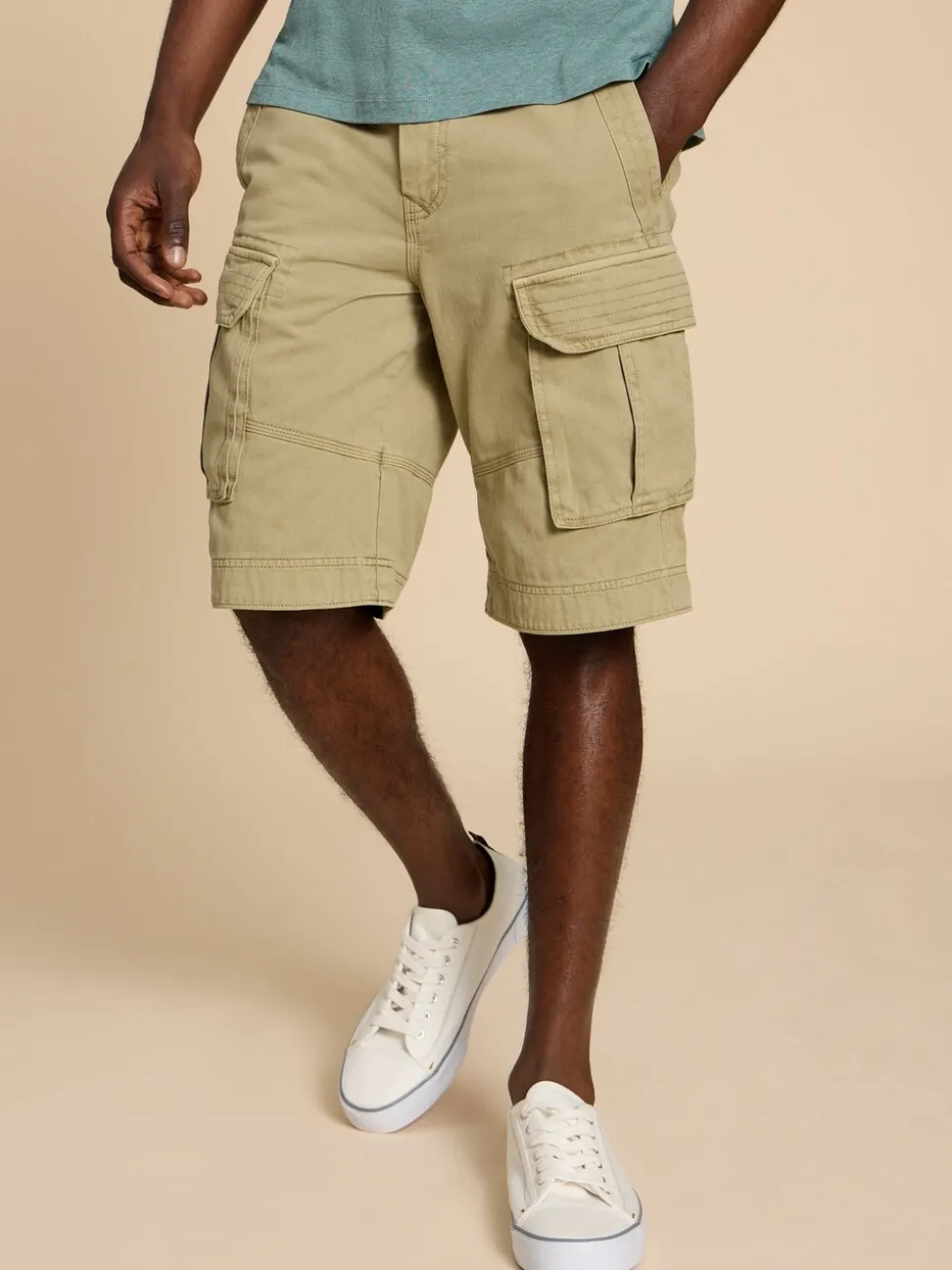 White Stuff Natural 100% Cotton Halsall Cargo Shorts