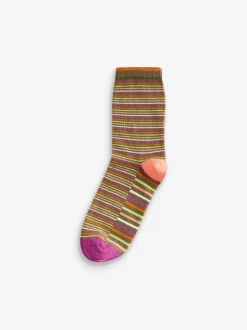White Stuff Plum Purple Bicycle Geo Socks 3 Pack