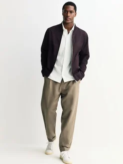 White Textured Jersey Short Sleeve Shirt