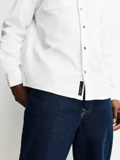 White Twin Pocket Western Style Long Sleeve Shirt