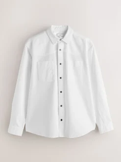 White Twin Pocket Western Style Long Sleeve Shirt