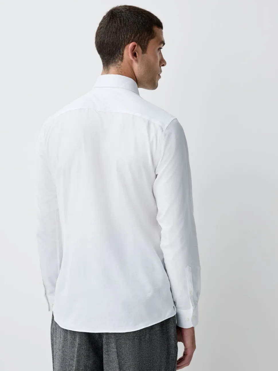 White With Trim Slim Fit Signature Textured Smart Shirt