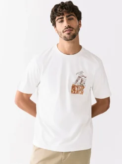 White Yellowstone Graphic Print T-Shirt