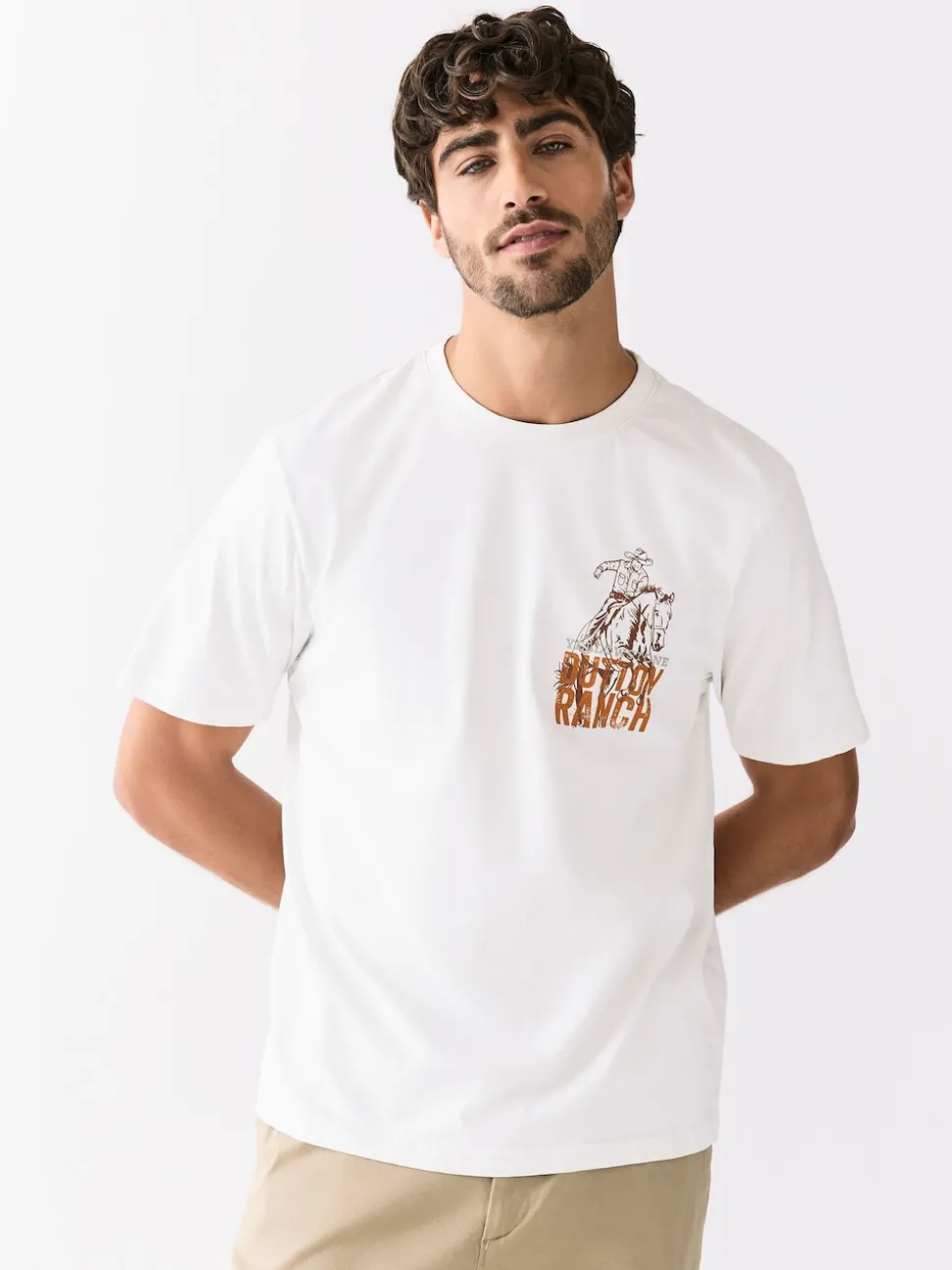 White Yellowstone Graphic Print T-Shirt