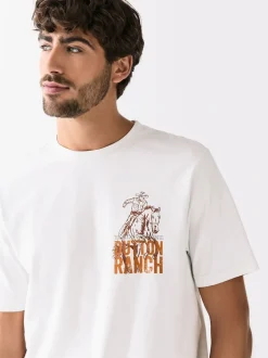 White Yellowstone Graphic Print T-Shirt