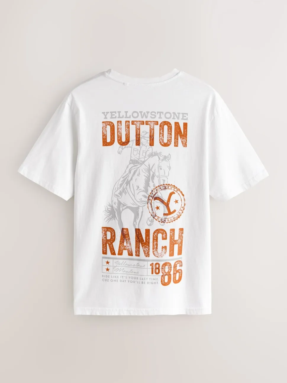 White Yellowstone Graphic Print T-Shirt