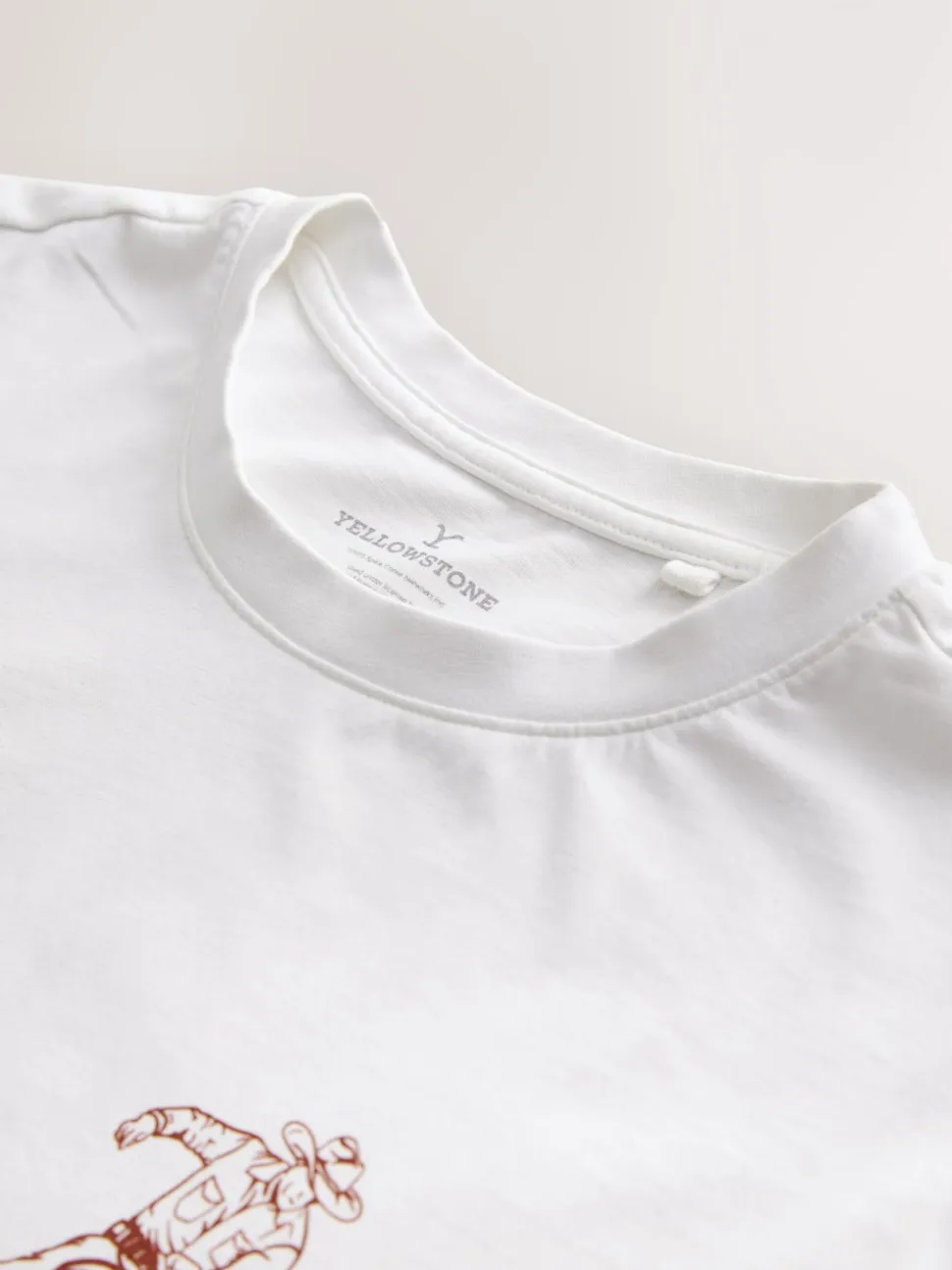 White Yellowstone Graphic Print T-Shirt