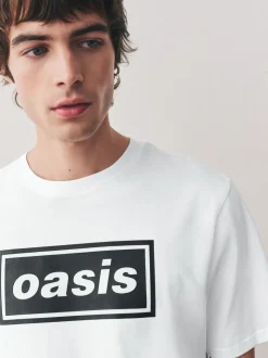 White/Black Oasis Graphic Band T-Shirt