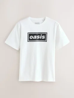 White/Black Oasis Graphic Band T-Shirt