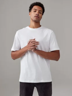 White/Black/Navy Regular Fit Essential Cotton T-Shirts 6 Pack