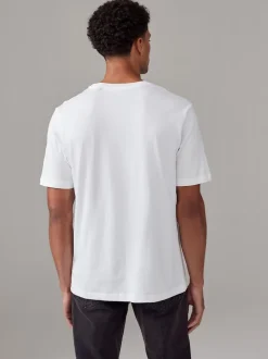 White/Black/Navy Regular Fit Essential Cotton T-Shirts 6 Pack