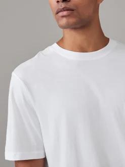 White/Black/Navy Regular Fit Essential Cotton T-Shirts 6 Pack