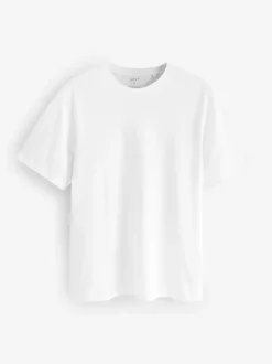 White/Black/Navy Regular Fit Essential Cotton T-Shirts 6 Pack