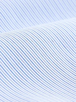 White/Blue Fine Stripe Muscle Fit Motionflex Textured Shirt