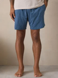 White/Blue Graphic Short Sleeve Jersey Pyjamas Set