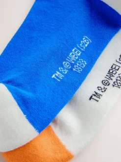White/Blue Looney Tunes License Sports Socks 2 Pack