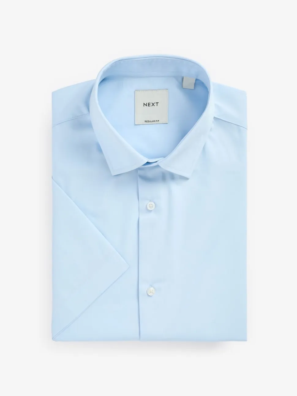 White/Blue Regular Fit Easy Care Short Sleeve Smart Shirts 2 Pack