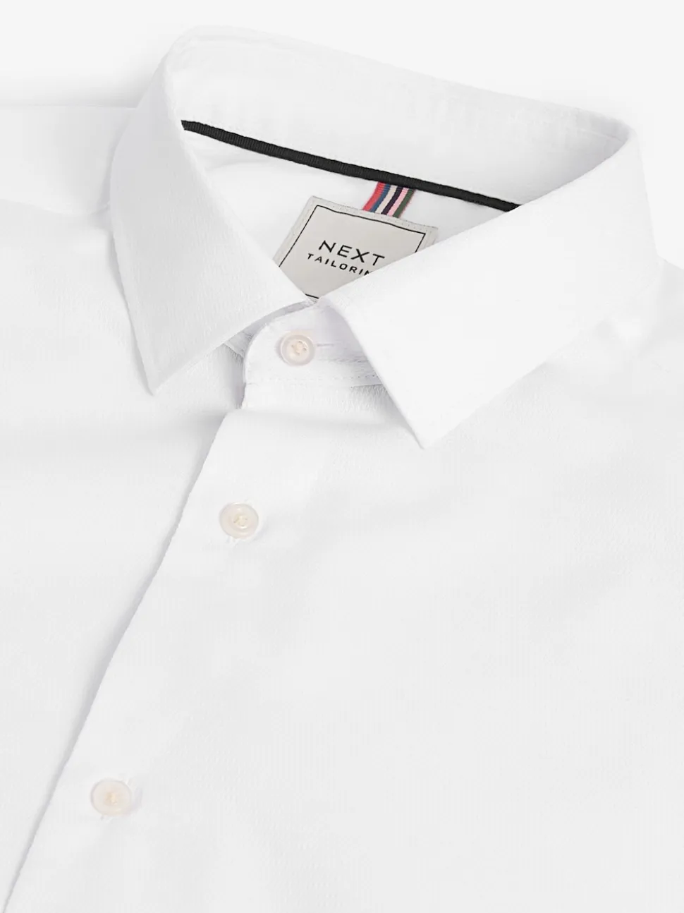 White/Blue Slim Fit Easy Care Textured Single Cuff Smart Shirts 3 Pack