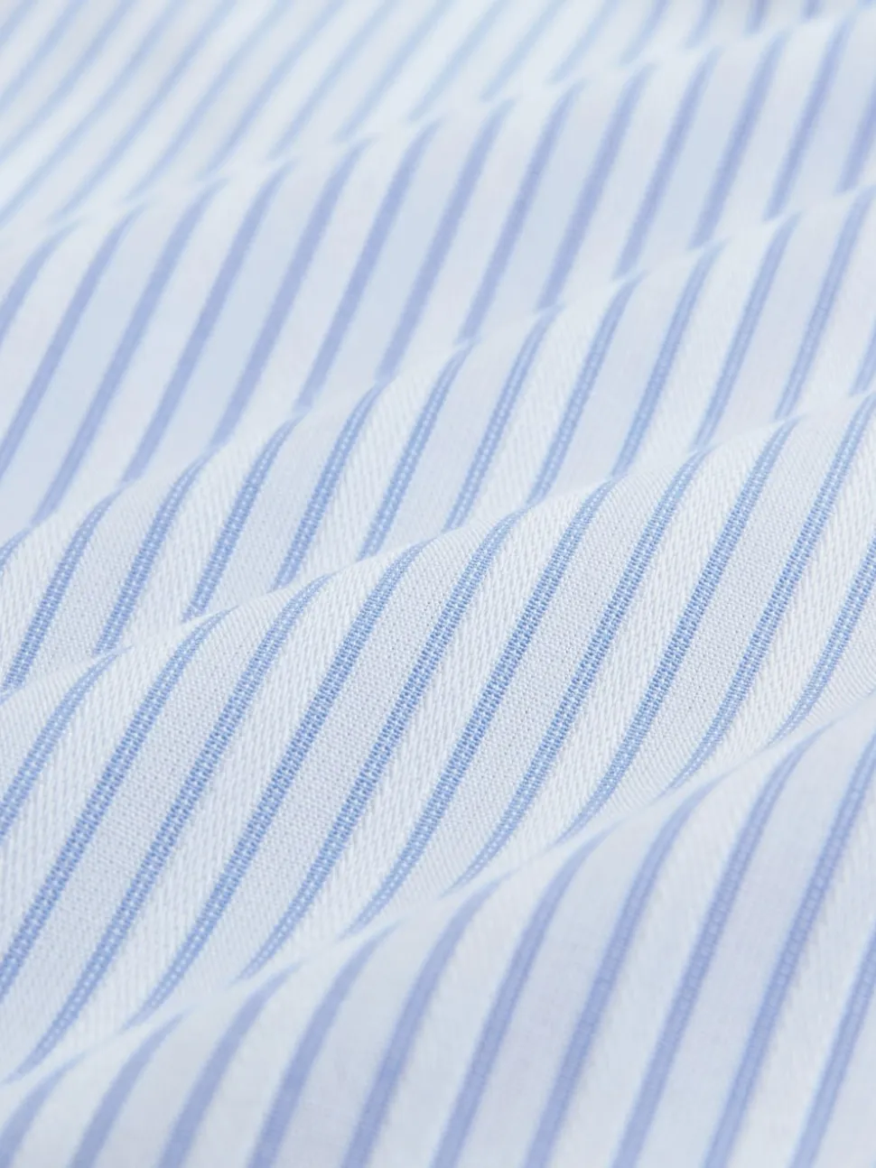 White/Blue Stripe Regular Fit Cotton Rich Long Sleeve Formal Shirt