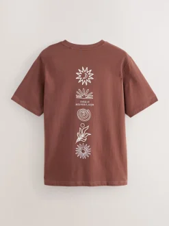 White/Blue/Brown Regular Fit Graphic Print T-Shirts 3 Pack