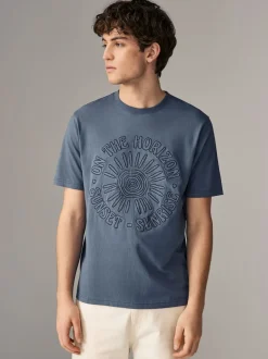 White/Blue/Brown Regular Fit Graphic Print T-Shirts 3 Pack