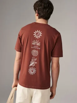 White/Blue/Brown Regular Fit Graphic Print T-Shirts 3 Pack