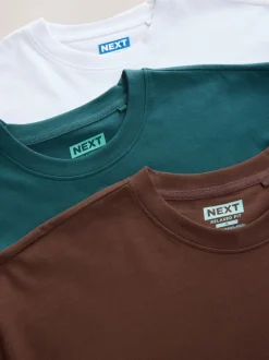 White/Green/Brown Relaxed Fit Graphic Print Heavyweight T-Shirt