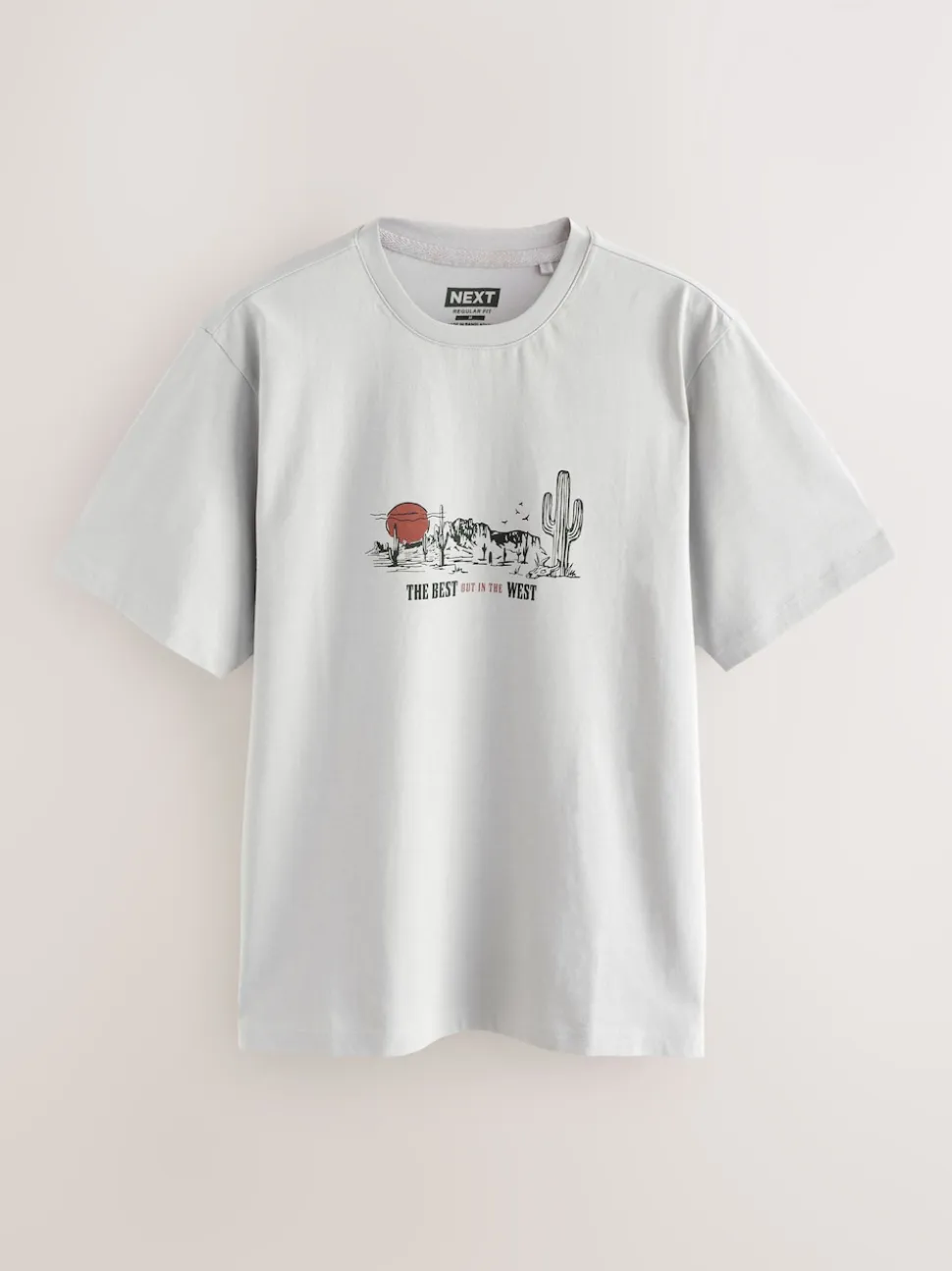 White/Grey/Rust Red Regular Fit Graphic Print T-Shirts 3 Pack