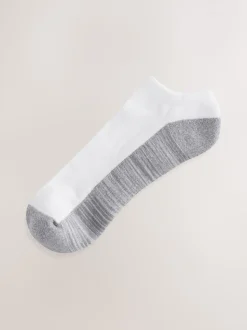 White/Greys 10 Pack Cushioned Trainers Socks