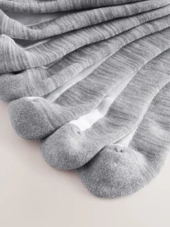 White/Greys 10 Pack Cushioned Trainers Socks