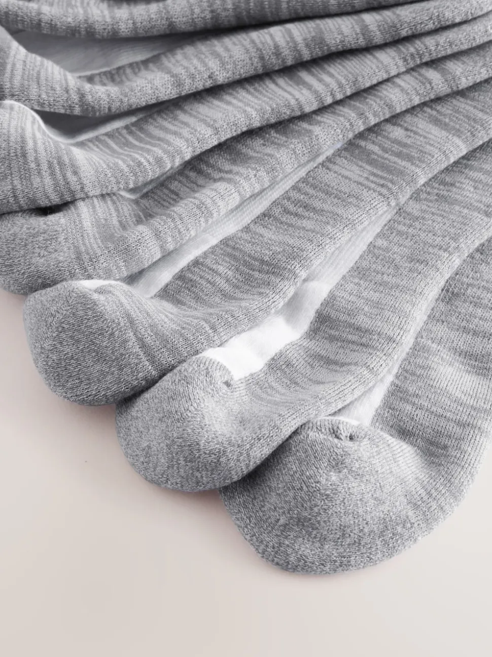 White/Greys 10 Pack Cushioned Trainers Socks