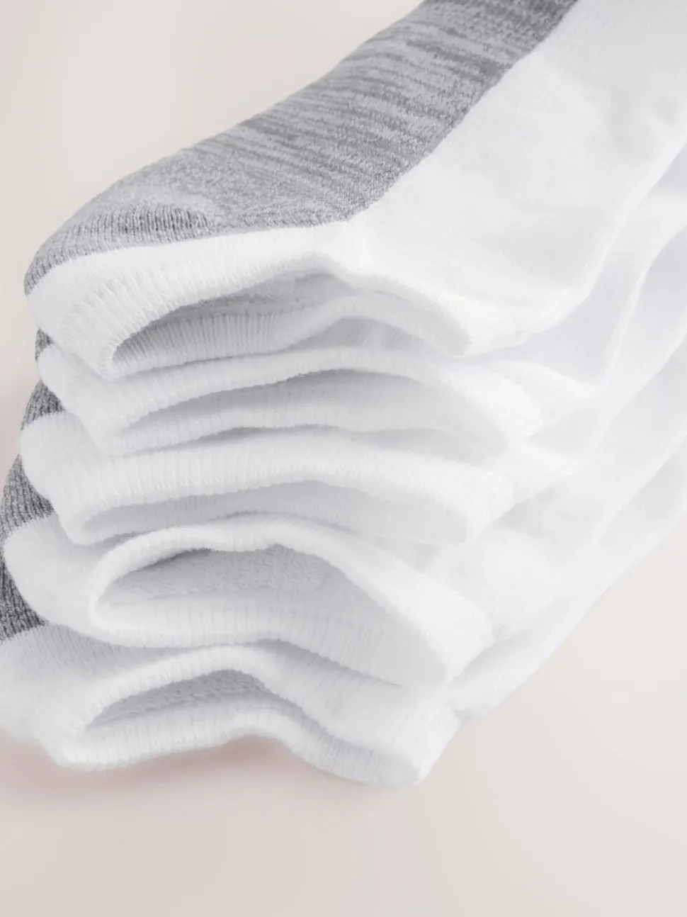 White/Greys 10 Pack Cushioned Trainers Socks