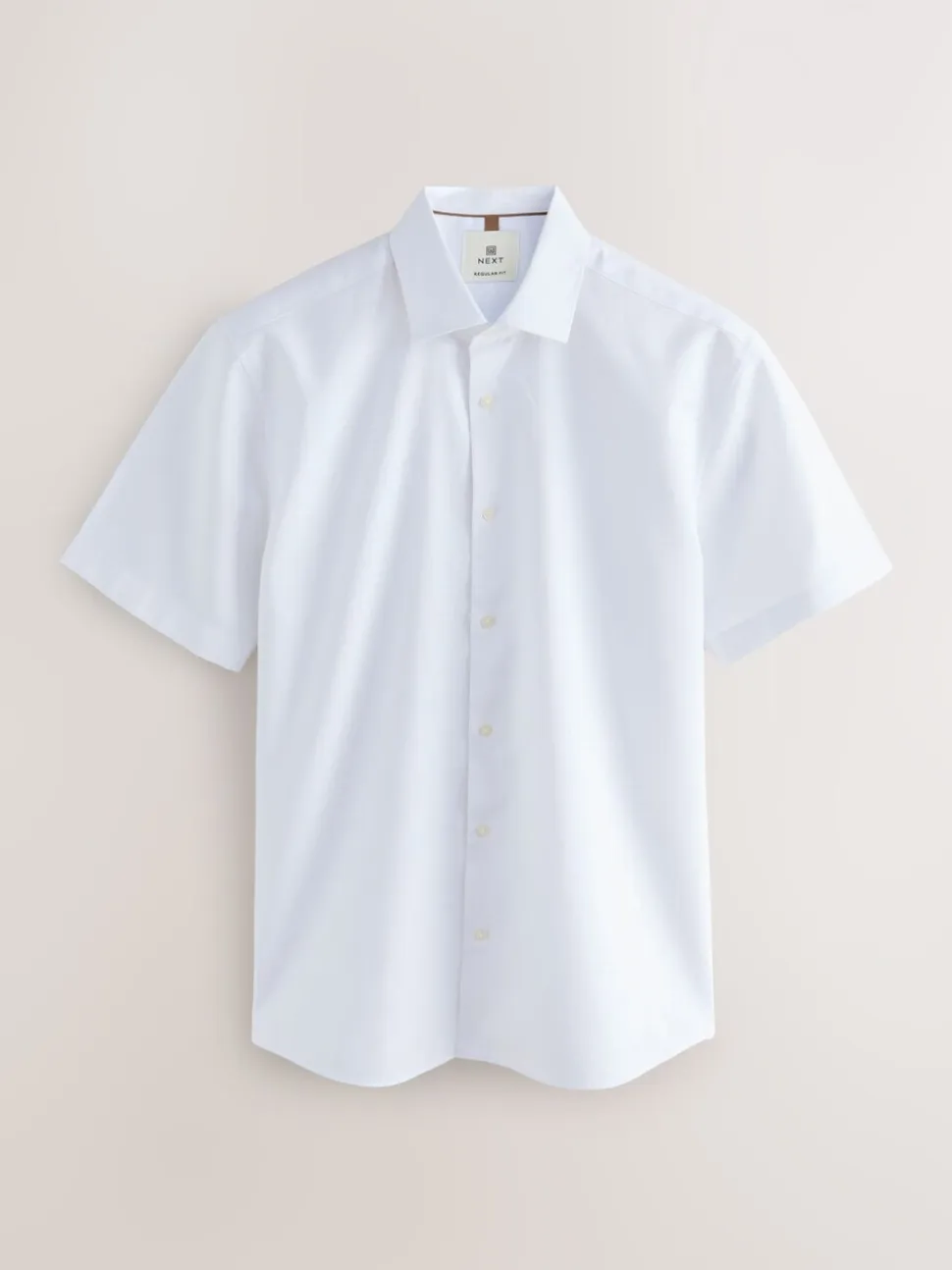 White/Light Blue Regular Fit Cotton Blend Short Sleeve Shirts 2 Pack