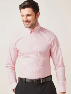 White/Light Blue/Light Pink Slim Fit Easy Care Single Cuff Oxford Smart Shirts 3 Pack