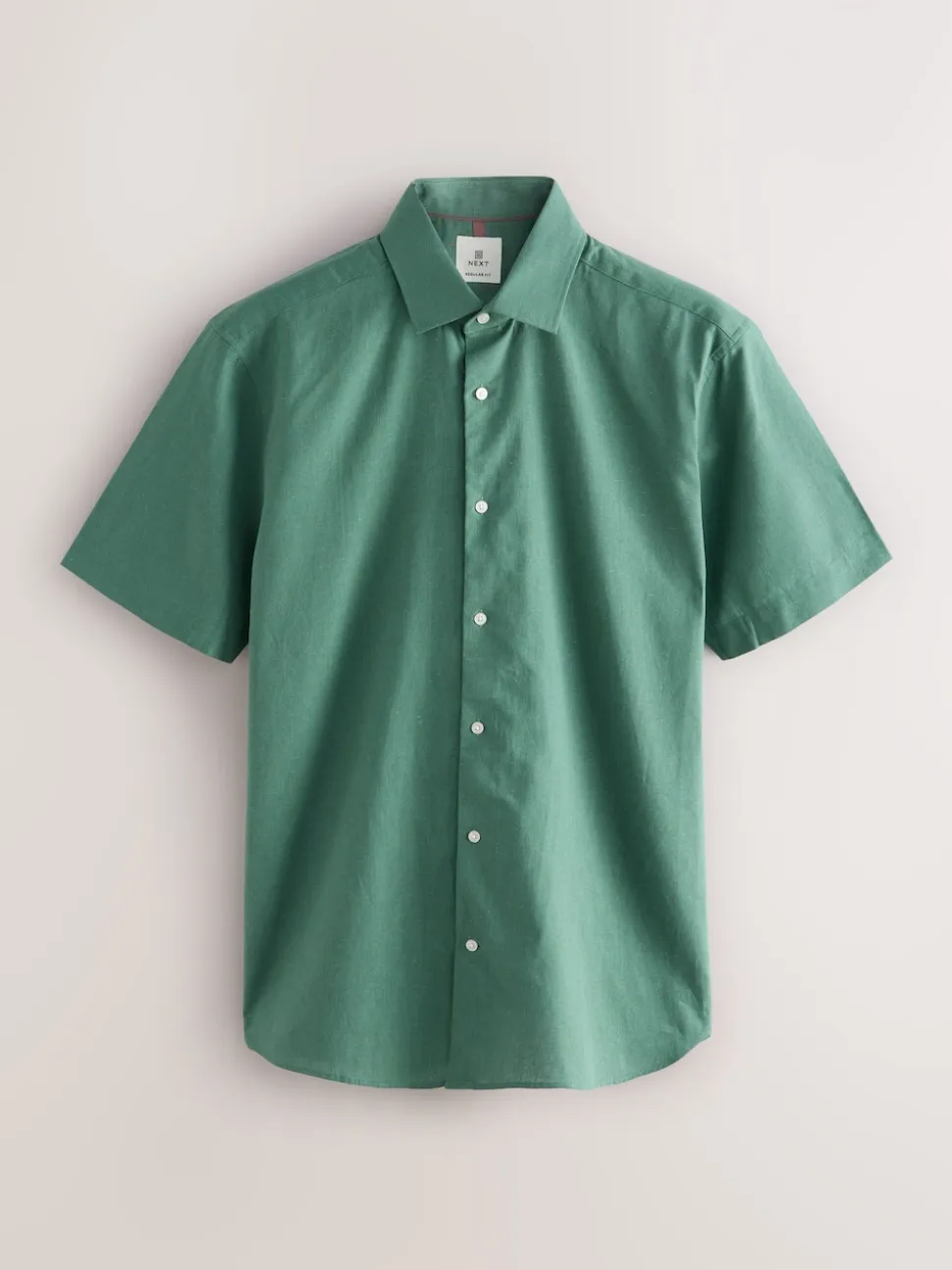 White/Light Blue/Seafoam Green Regular Fit Cotton/Linen Blend Short Sleeve Shirts 3 Pack