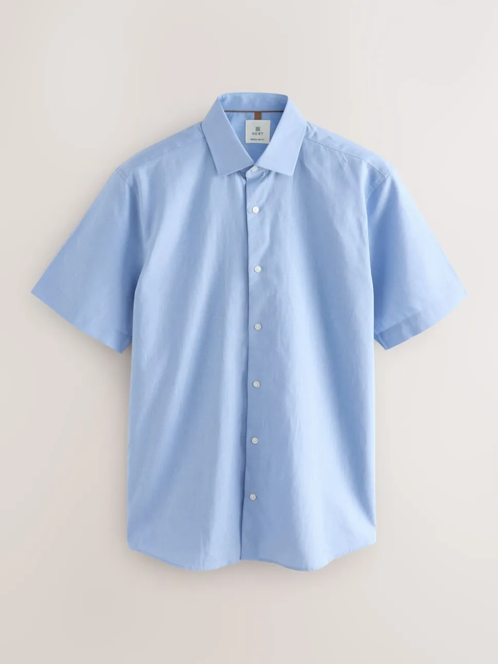 White/Light Blue/Seafoam Green Regular Fit Cotton/Linen Blend Short Sleeve Shirts 3 Pack