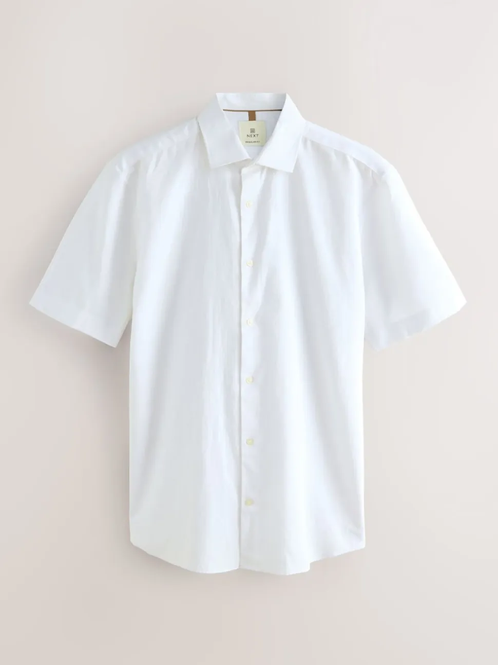 White/Light Blue/Seafoam Green Regular Fit Cotton/Linen Blend Short Sleeve Shirts 3 Pack