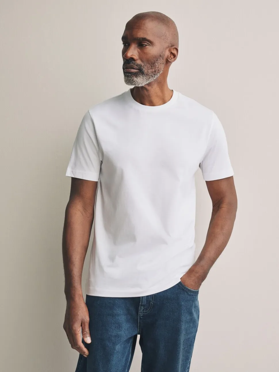 White/Navy/Stone Signature SUPIMA® Cotton Crew Neck T-Shirts 3 Pack