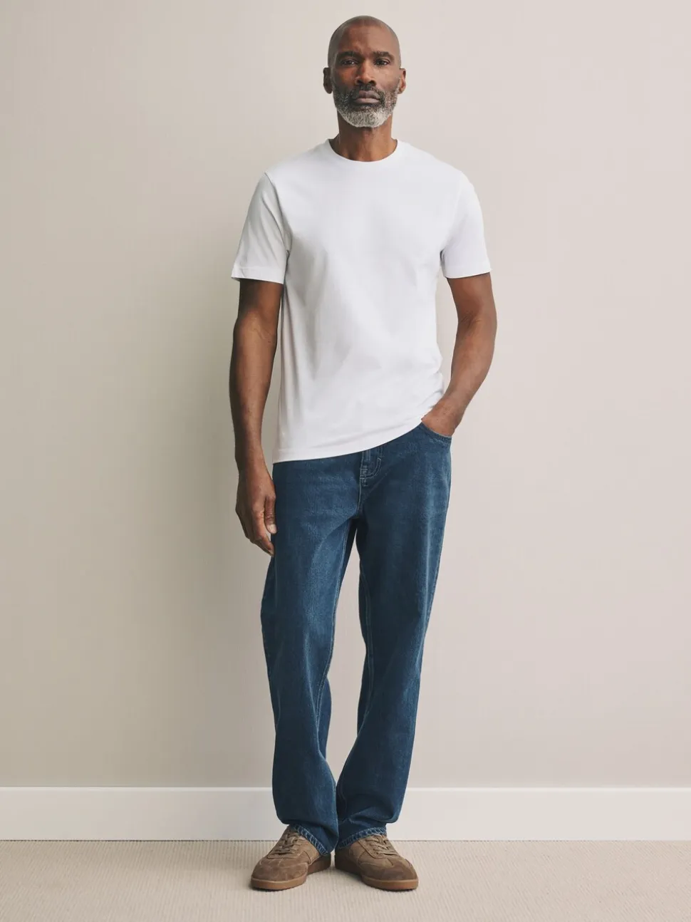 White/Navy/Stone Signature SUPIMA® Cotton Crew Neck T-Shirts 3 Pack