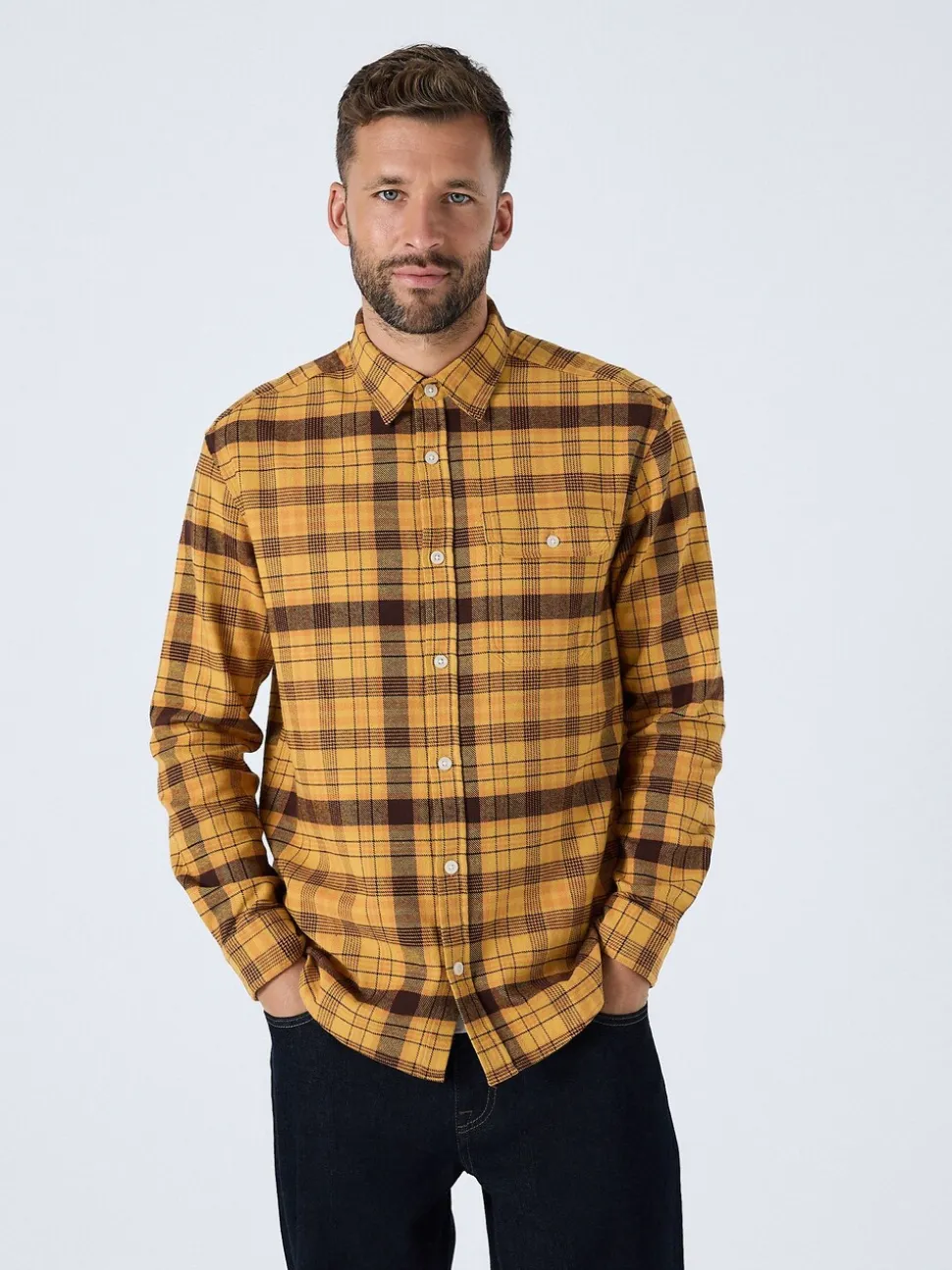 Yellow Long Sleeve Check Shirt