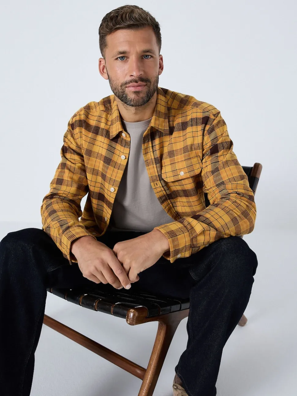 Yellow Long Sleeve Check Shirt